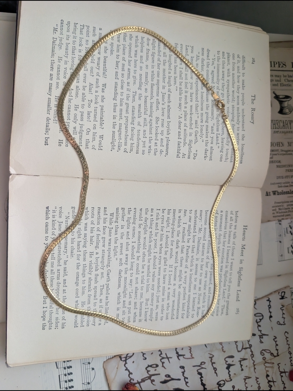 Goldtone Herringbone Chain Necklace - Picture 2 of 10